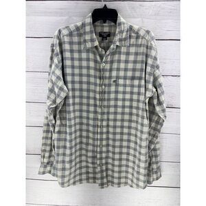 Ralph Lauren Polo‎ Jeans Co Shirt Men's Large Button Up Plaid Gray White Flag